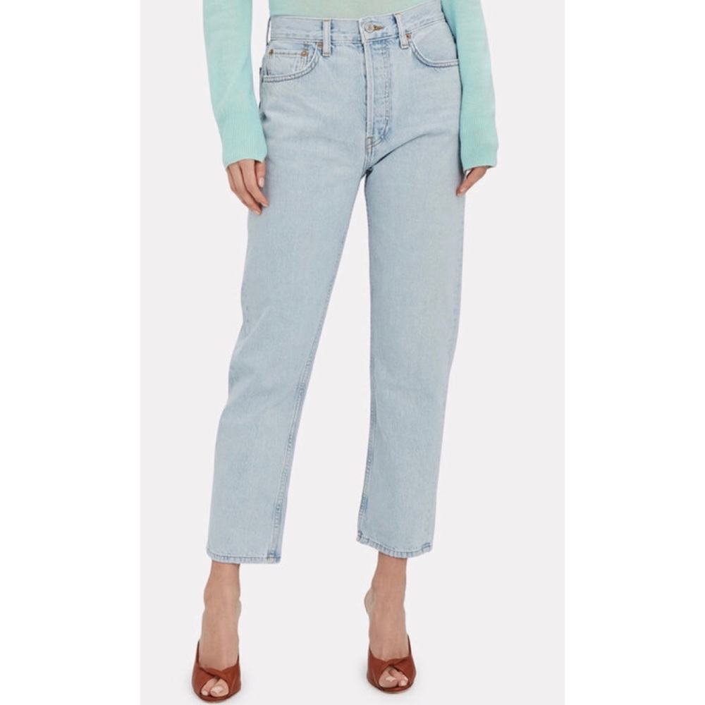 RE/DONE • Aged Light High-Rise Stove Pipe Straight Leg Jeans, 25